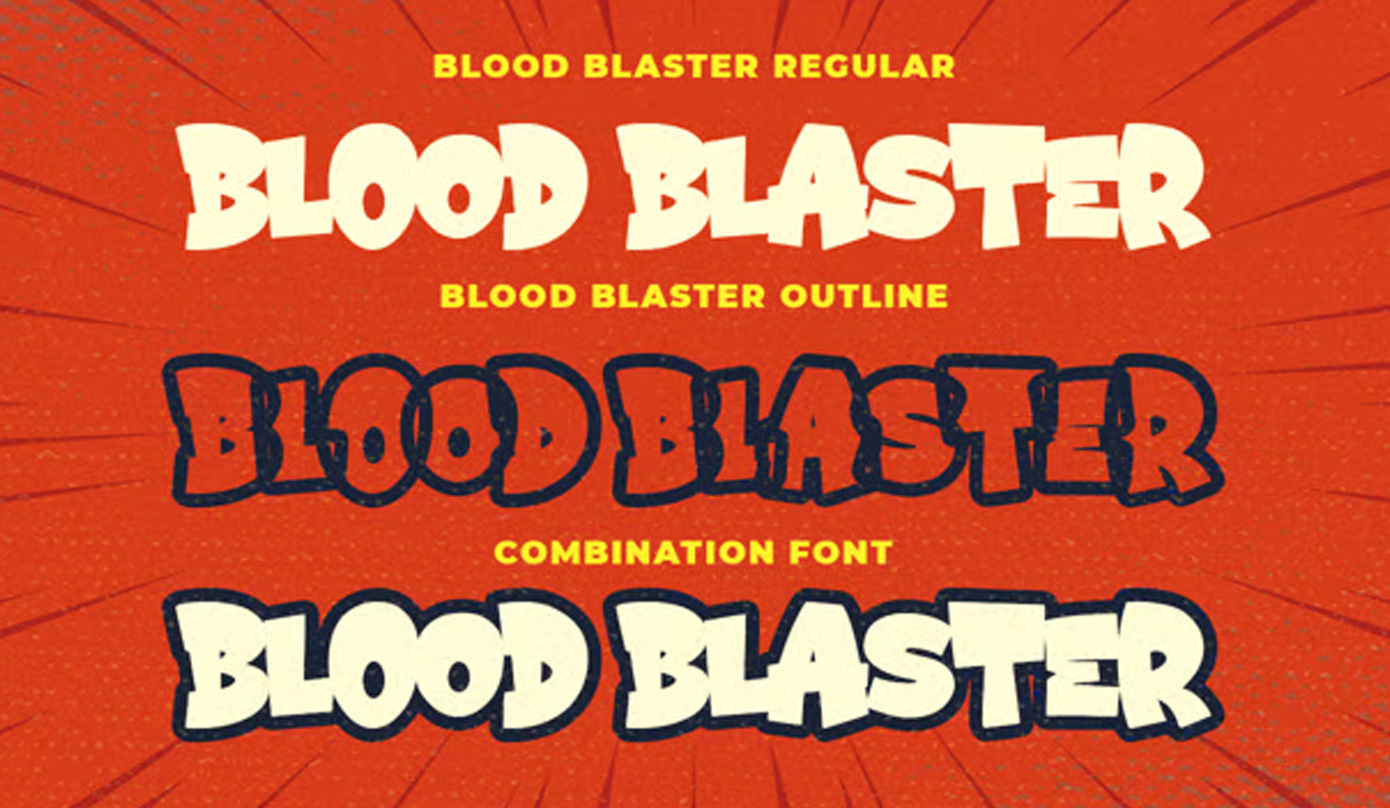 وزنهای فونت انگلیسی Blood Blaster