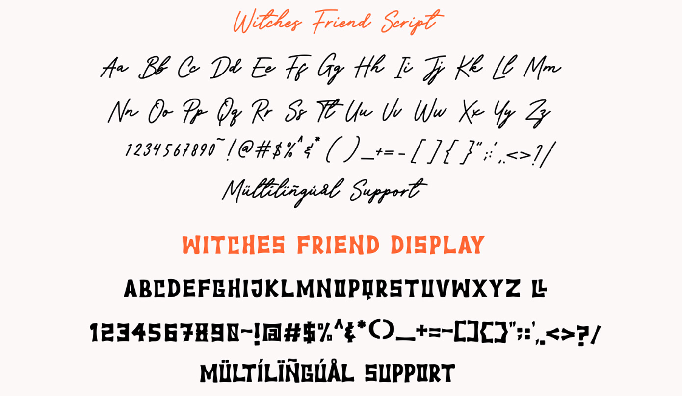 نقشه فونت و اسکریپت Witches Friend