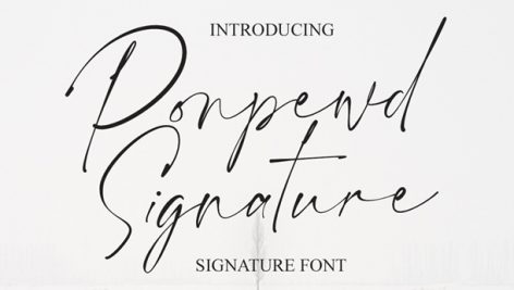 فونت انگلیسی Ponpewd Signature