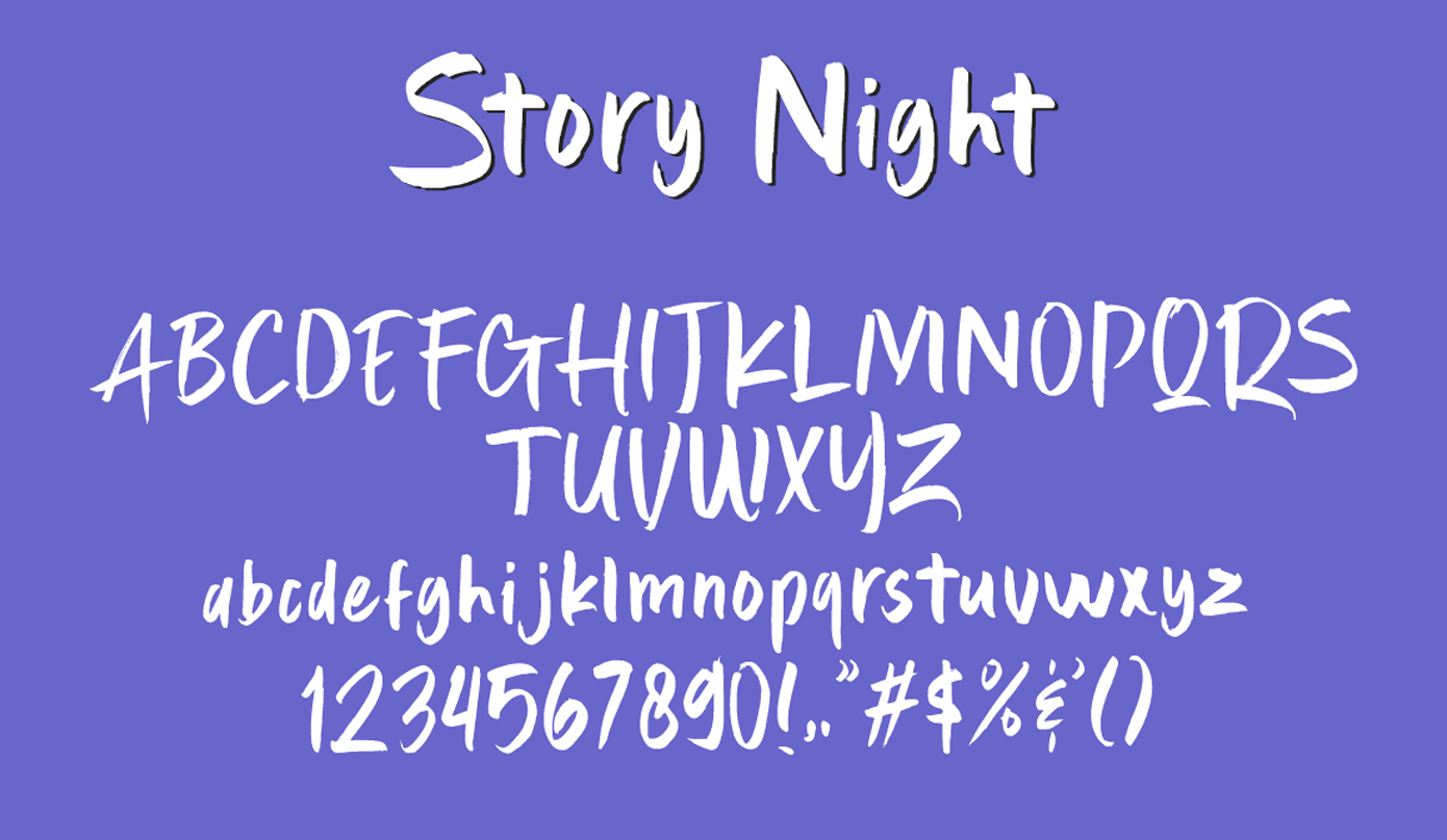 نقشه فونت انگلیسی Story Night