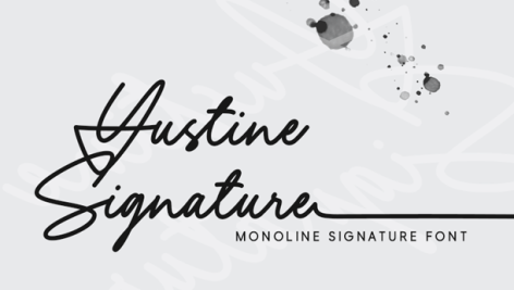 فونت انگلیسی Yustine Signature