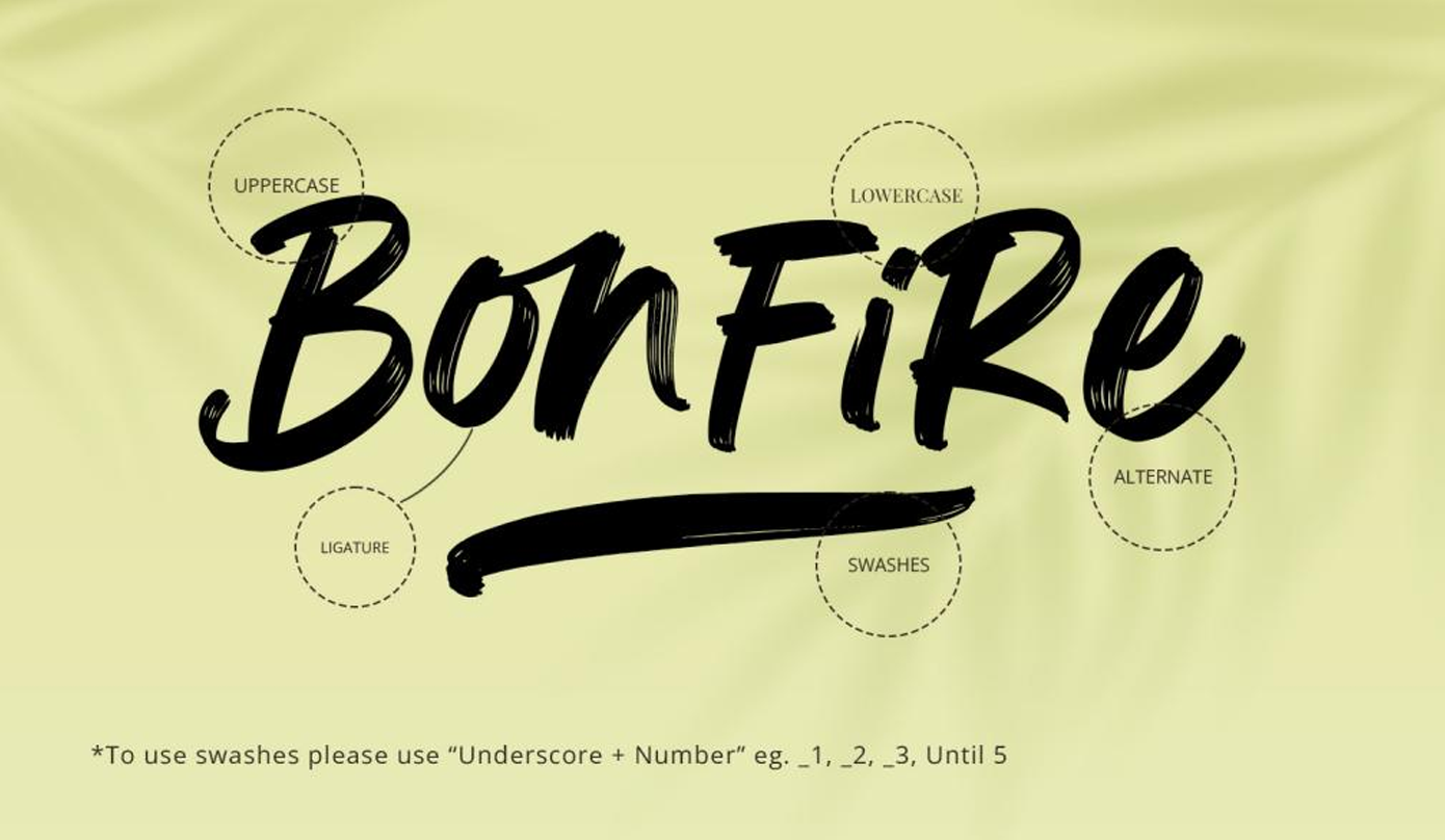فونت براش Bonfire
