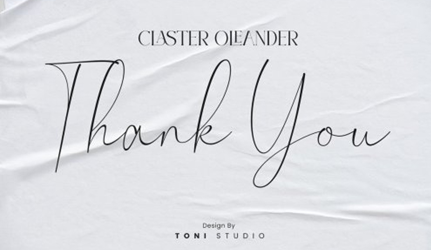 نمونه فونت Claster Oleander Signature