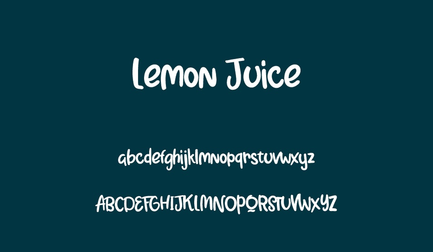 نقشه فونت Lemon Juice