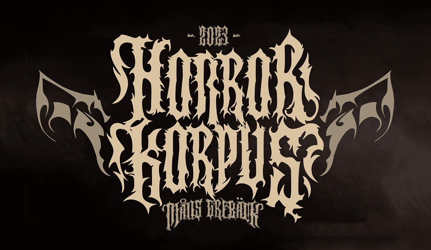 فونت انگلیسی برای طراحی تتو Horror Korpus